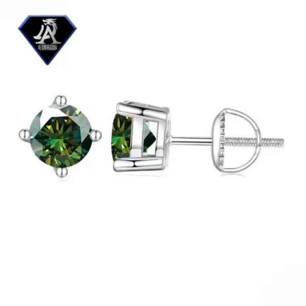 Customizable 6mm Moissanite Stud Earrings in 925 Sterling Silver with Personalized Sizing Options