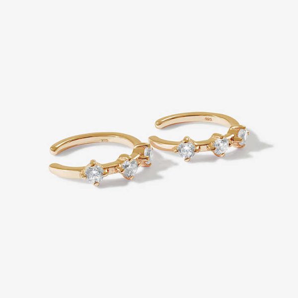 Best Sell 925 Sterling Silver Shiny Gemstone Cuff 14k Moissanite Earrings