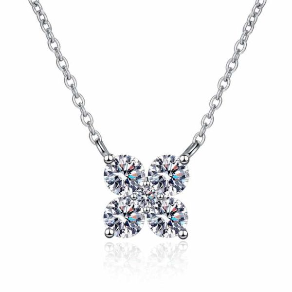 Fine Jewelry S925 Silver Diamond Chain Necklace Flower Pendant Necklaces for Women