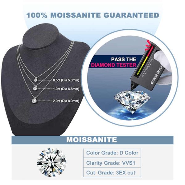 Moissanite Diamond in Engagemoment Pendants Necklace Slide Is It D Jewlery & Moissanite Diamond