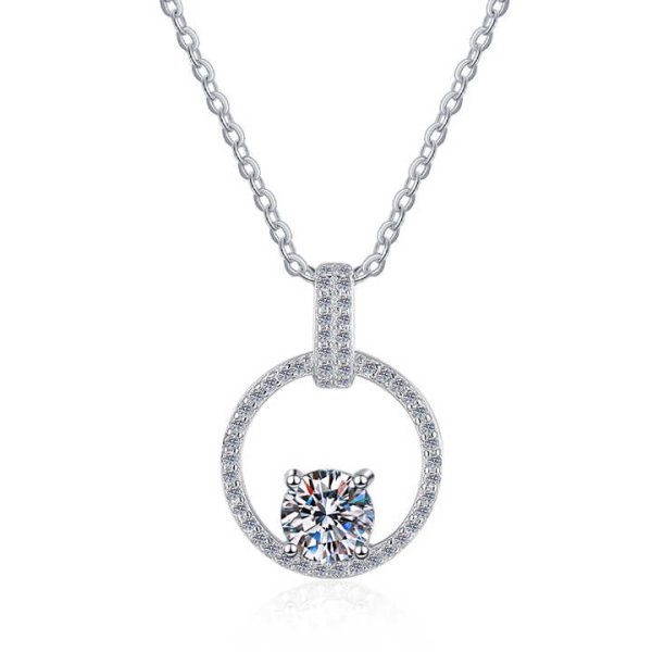 Fashion Jewelry Luxury Designer Classic VVs1 1CT Diamond Moissanite 925 Sterling Silver Women's Pendant Necklace Jewelry