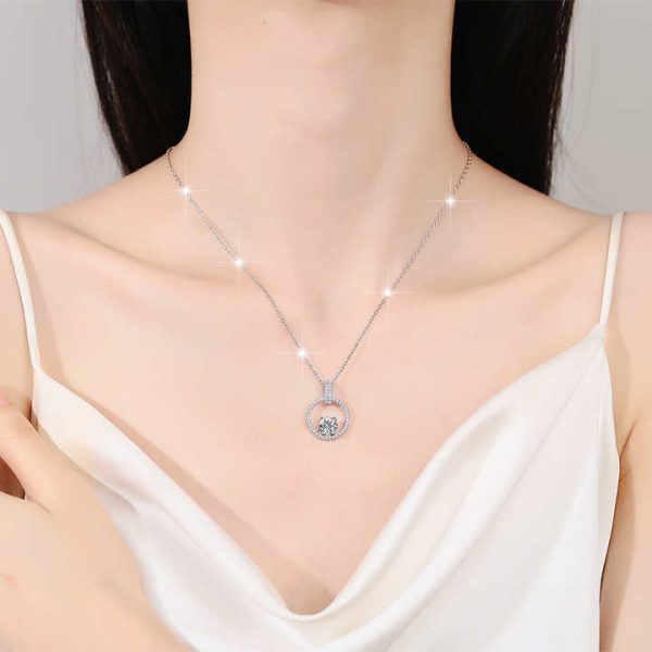 Fashion Jewelry Luxury Designer Classic VVs1 1CT Diamond Moissanite 925 Sterling Silver Women's Pendant Necklace Jewelry