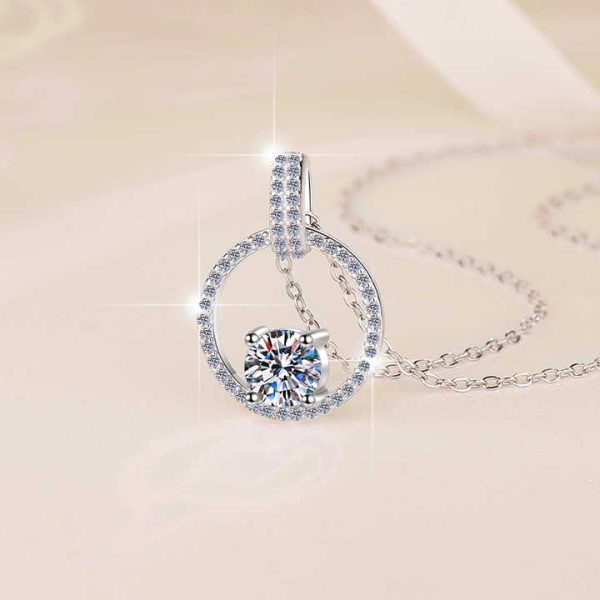 Fashion Jewelry Luxury Designer Classic VVs1 1CT Diamond Moissanite 925 Sterling Silver Women's Pendant Necklace Jewelry