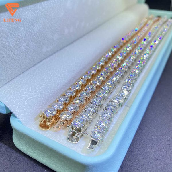 925 Sterling SIlver Moissanite Bracelet 3MM/4MM/5MM/6MM/8MM Iced VVS Moissanite Tennis Link Chain Men Women Bracelet