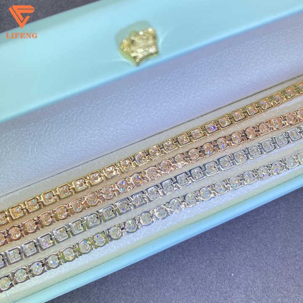 925 Sterling SIlver Moissanite Bracelet 3MM/4MM/5MM/6MM/8MM Iced VVS Moissanite Tennis Link Chain Men Women Bracelet