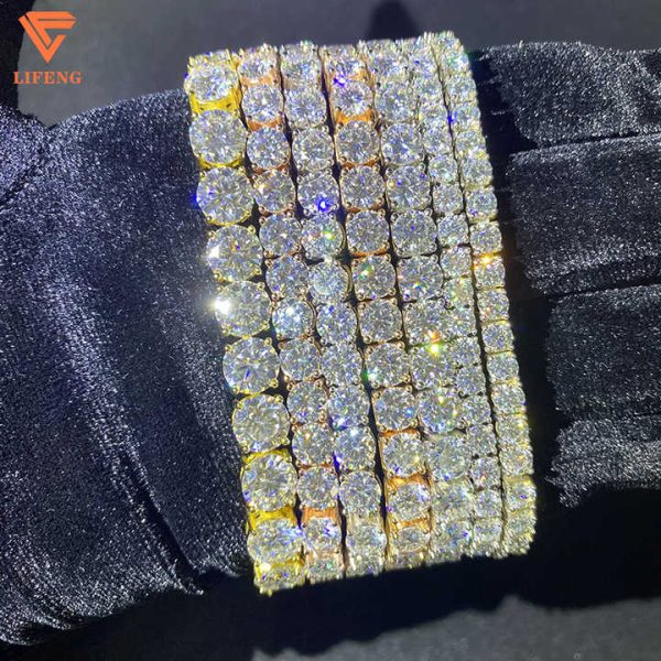 925 Sterling SIlver Moissanite Bracelet 3MM/4MM/5MM/6MM/8MM Iced VVS Moissanite Tennis Link Chain Men Women Bracelet