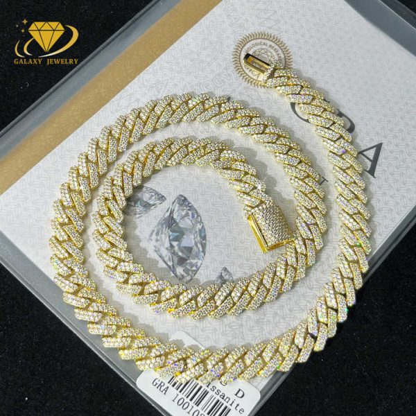 Fashion Jewelry Necklace Hip Hop Iced Out High Quality 925 Silver 8mm Cuban Link Chain Moissanite Vvs Cuban Link Chain