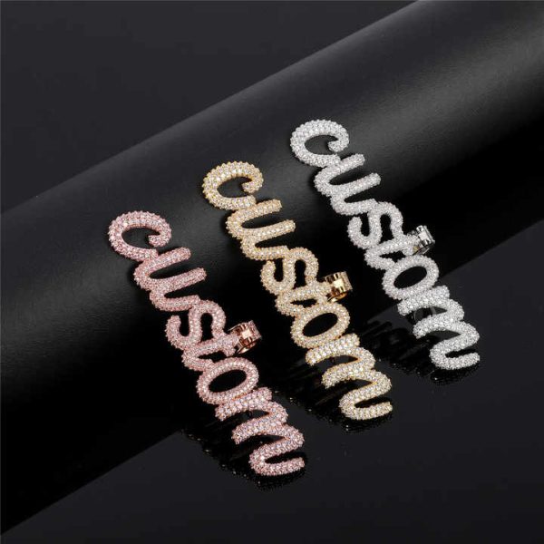 De New Arrival Hip Hop S925 Custom Iced Out Letter Pendant Personalized VVS1 D Color Moissanite Custom Name Necklace for Men