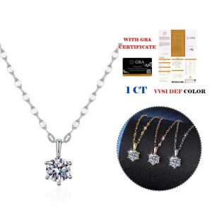 S925 Sterling Silver Pendant Women Simple Round Bag Moissanite Necklace Women Wholesale