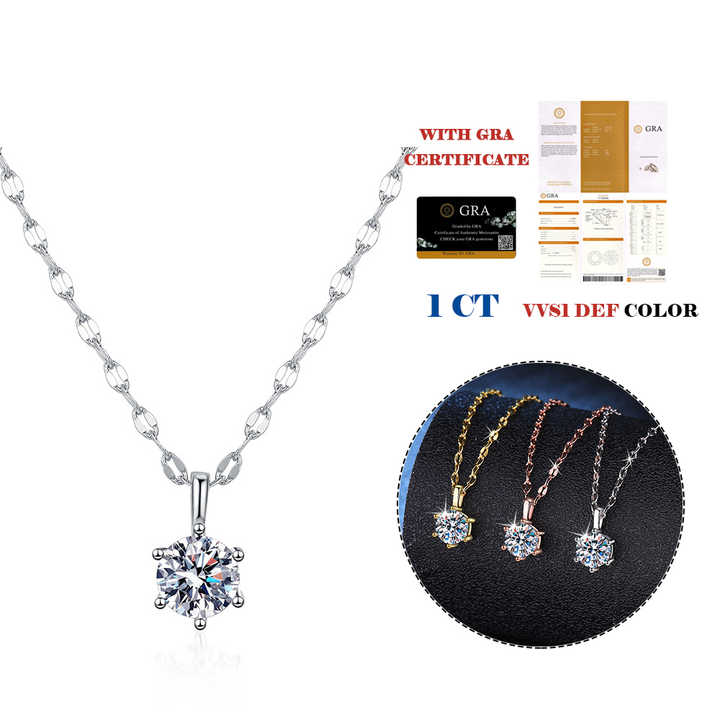S925 Sterling Silver Pendant Women Simple Round Bag Moissanite Necklace Women Wholesale