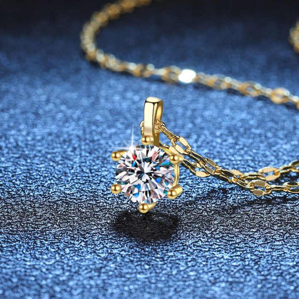 S925 Sterling Silver Pendant Women Simple Round Bag Moissanite Necklace Women Wholesale