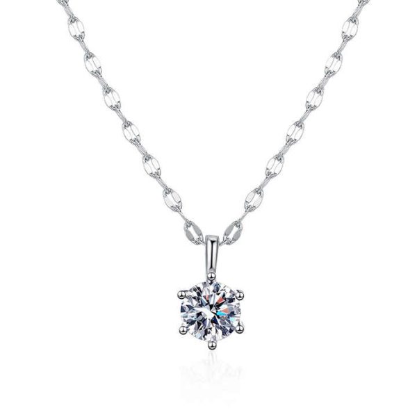 S925 Sterling Silver Pendant Women Simple Round Bag Moissanite Necklace Women Wholesale