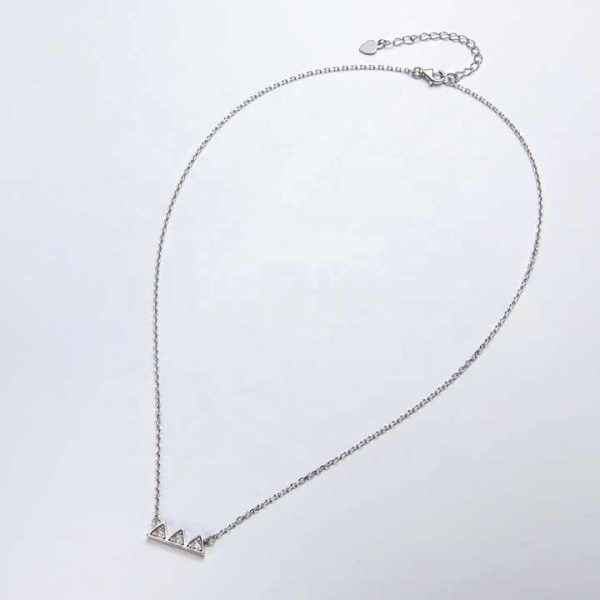 Popular Dainty Three Moissanite Gemstone Move Mountains Hill Pendant Necklace 18k Gold Plated Silver 925 Jewelry