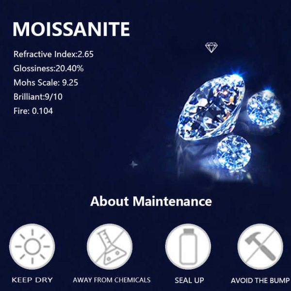 Women's Fashion 925 Sterling Silver Moissanite Diamond Pendant Necklace Trendy Heart Style Link Chain 2.33g Weight White Color