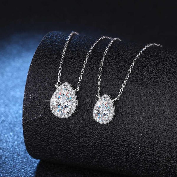 Moissanite Diamond Necklace S925 Sterling Silver Pendant Women