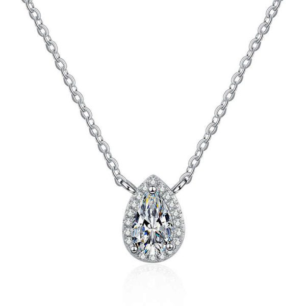 Moissanite Diamond Necklace S925 Sterling Silver Pendant Women