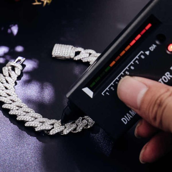 Wholesale 6MM 8MM 10MM 12MM 15MM 925 Silver Cuban Link Chain Ready to Ship Hip Hop Iced Out Moissanite Diamond Cuban Necklace