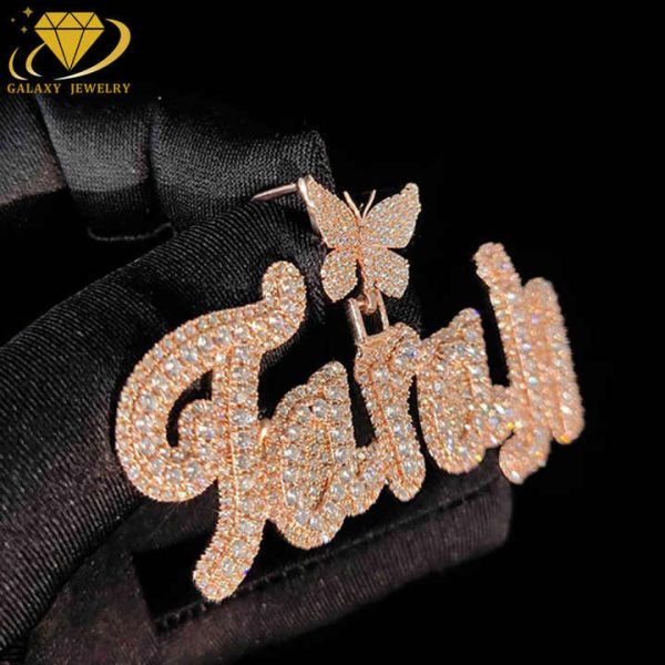 Custom Luxury Butterfly Lock Diamond Pendant Vvs Moissanite 925 Silver Hip Hop Iced Out Pendant For Rapper