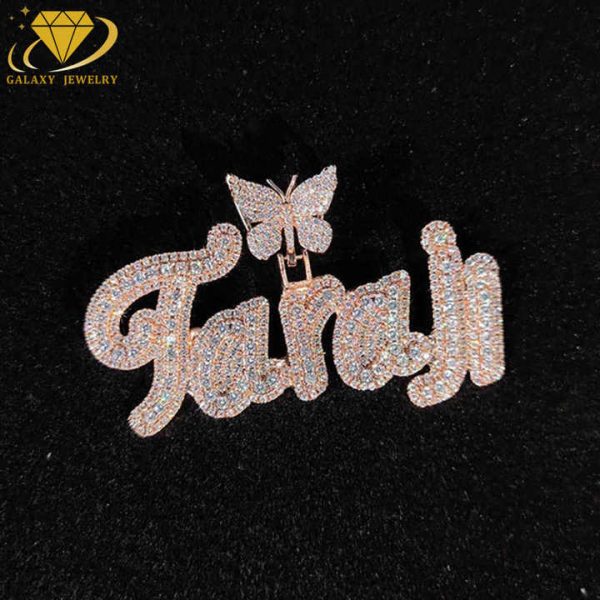 Custom Luxury Butterfly Lock Diamond Pendant Vvs Moissanite 925 Silver Hip Hop Iced Out Pendant For Rapper