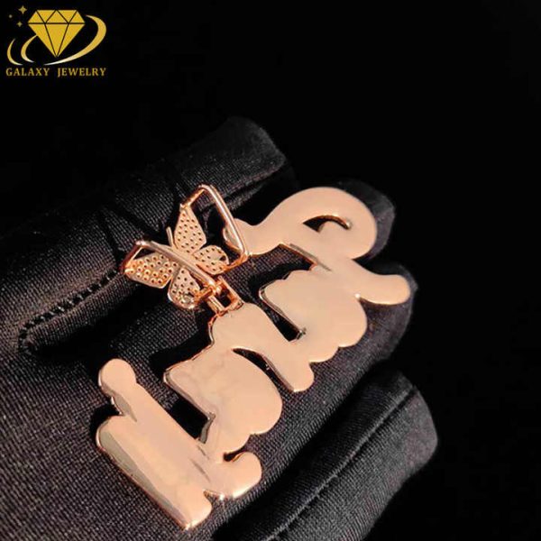 Custom Luxury Butterfly Lock Diamond Pendant Vvs Moissanite 925 Silver Hip Hop Iced Out Pendant For Rapper