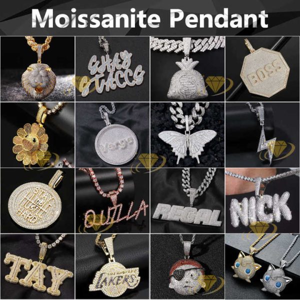 Custom Luxury Butterfly Lock Diamond Pendant Vvs Moissanite 925 Silver Hip Hop Iced Out Pendant For Rapper