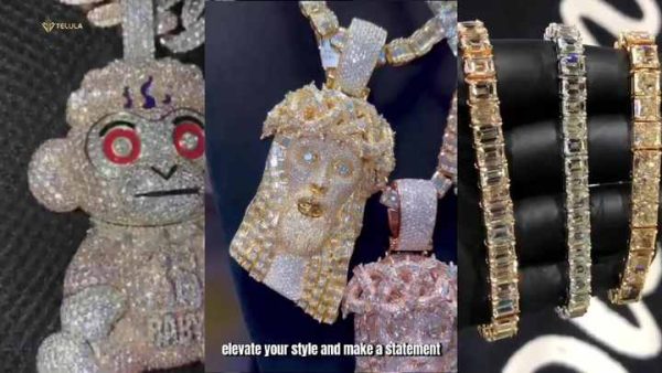 Custom Hiphop Moissanite Pendant Necklace with 925 Sterling Silver Chain for Fine Jewelry Charms