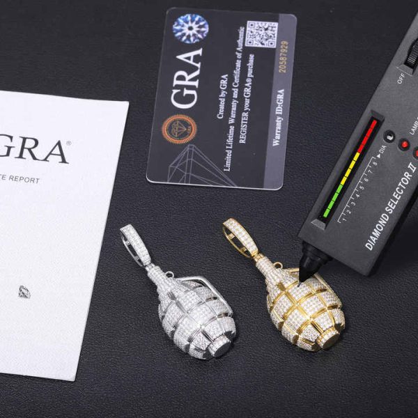 Lab Grown Moissanite Pendant 925 Silver 18K Gold Finish Jewelry Gift for Her Men and Women