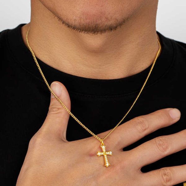 Stunning Moissanite Diamond Cross Christian Pendant S925 Sterling Silver Cross Faith Religious Jewelry Present for Men Women