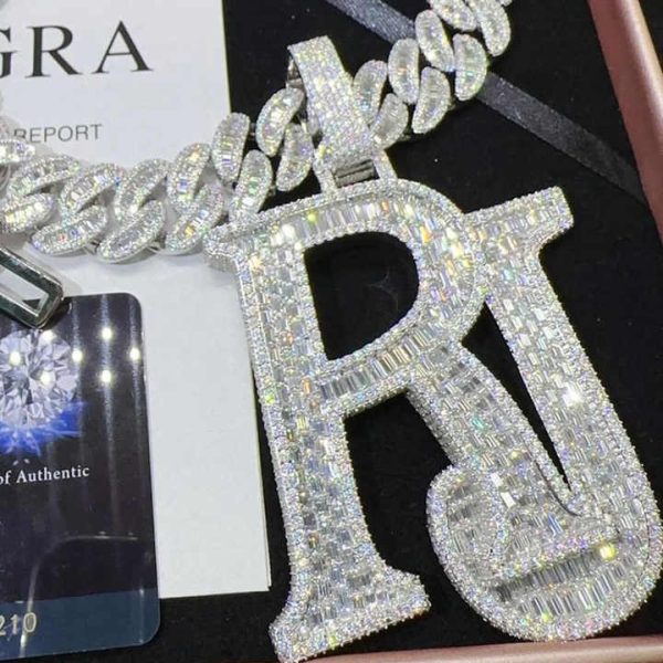 Hiphop Pendant Custom Moissanite Chain 925 Sterling Silver Pass Diamond Tester Moissanite Pendant