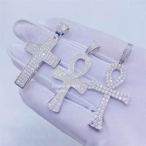 Iced Out Ready to Ship in Stock 925 Sterling Silver Moissanite Diamond Pendant Charm