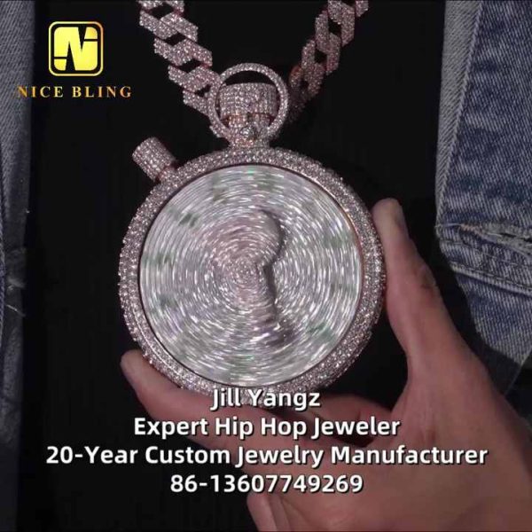 925 Sterling Silver VVS D Moissanite Lock Pendant Hip Hop Iced Out Charm Jewelry Unisex Rapper Necklace
