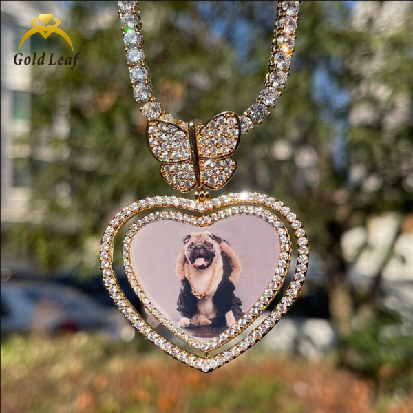 Factory Wholesale VVS Moissanite Custom Picture Pendants 925 Silver Memory Photos Pendant Charm Hiphop Jewelry
