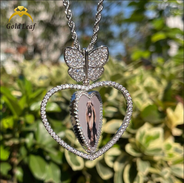 Factory Wholesale VVS Moissanite Custom Picture Pendants 925 Silver Memory Photos Pendant Charm Hiphop Jewelry