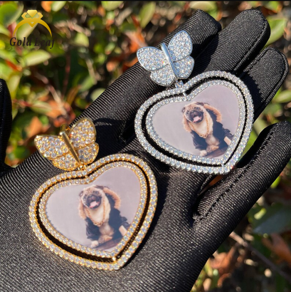 Factory Wholesale VVS Moissanite Custom Picture Pendants 925 Silver Memory Photos Pendant Charm Hiphop Jewelry