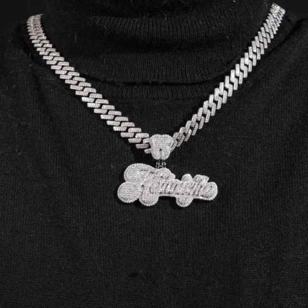 Custom Hip Hop Moissanite Letter Pendant 925 Sterling Silver Unisex Jewelry Personalized Luxury Charm