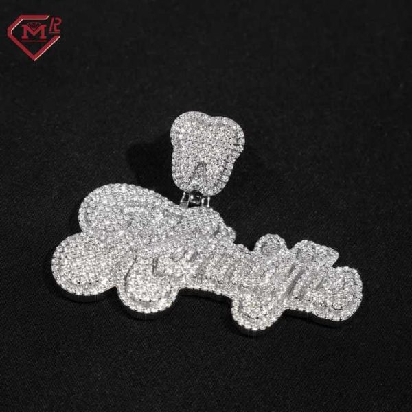 Hip Hop Moissanite Letter Pendant Customized Luxury Fine Jewelry 925 Silver Moissanite Pendant