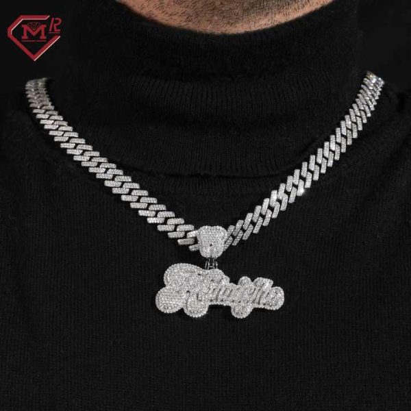 Hip Hop Moissanite Letter Pendant Customized Luxury Fine Jewelry 925 Silver Moissanite Pendant