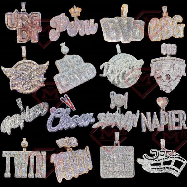 Hip Hop Moissanite Letter Pendant Customized Luxury Fine Jewelry 925 Silver Moissanite Pendant