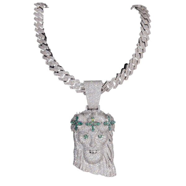 S925 Sterling Silver Moissanite Jesus Hip Hop Pendant Fashionable Charms Jewelry