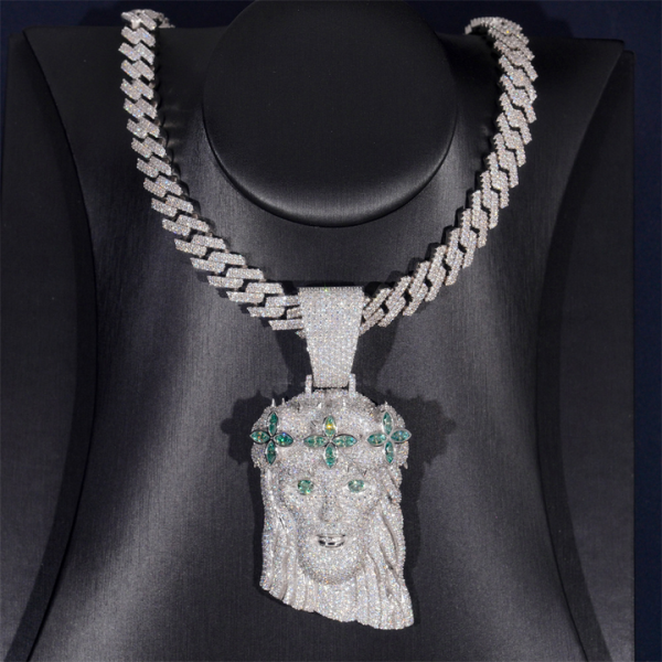 S925 Sterling Silver Moissanite Jesus Hip Hop Pendant Fashionable Charms Jewelry