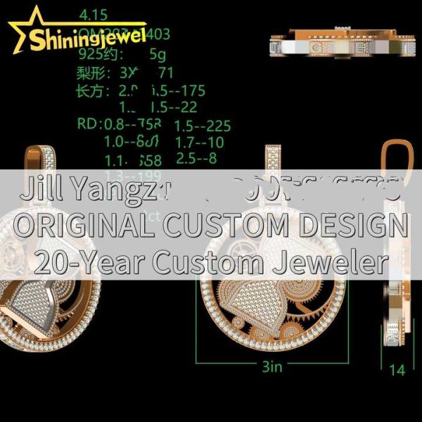 Custom Jewelry Maker Luxury Baguette Moissanite Spinning Pendant Hourglass Hip Hop Jewelry Rock Custom Moissanite Pendant