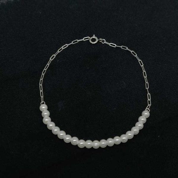 Not Fade Fine Jewelry Romantic Design Cable Link Elegant 925 Sterling Silver and Genuine Pearl Women's Bracelet