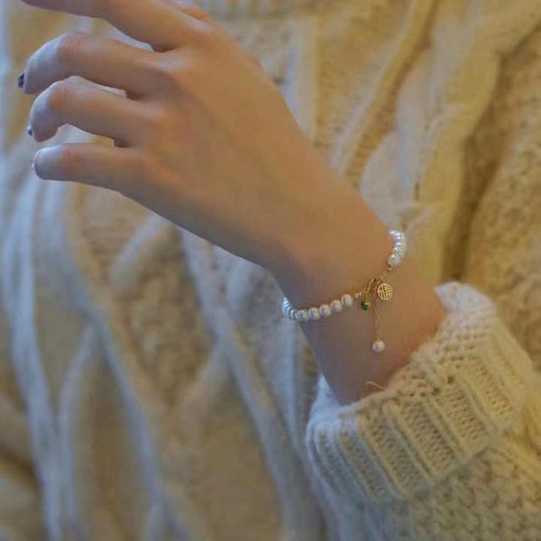 925 Silver Natural Freshwater Pearl Bracelet With Retro Style and High-quality Pearl Bracelet for Women