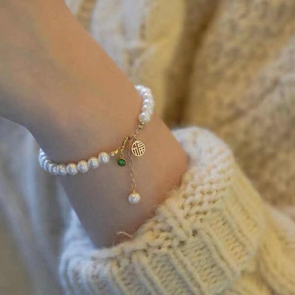 925 Silver Natural Freshwater Pearl Bracelet With Retro Style and High-quality Pearl Bracelet for Women