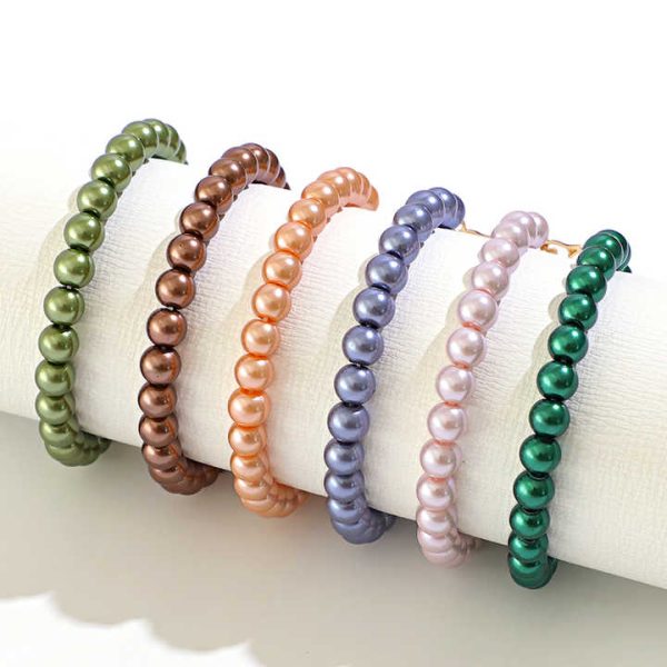 Komi Hawaiian Dolphin Pendant Gold Plated Bracelets Various Colors Glass Pearl Beaded Bangle Jewelry Wholesale