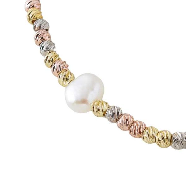 Personalized Bead Bracelet, Pearl Bracelet, Women's Versatile 18K Copper Gold-plated Bracelet