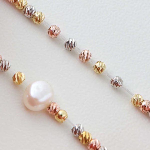 Personalized Bead Bracelet, Pearl Bracelet, Women's Versatile 18K Copper Gold-plated Bracelet