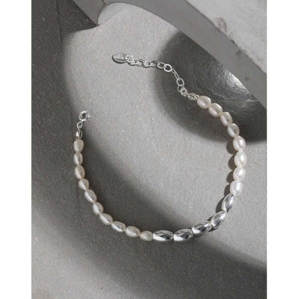 Factory Wholesale Summer Jewelry Bracelet 925 Sterling Silver Freshwater Pearl Splicing Beaded Bracelet Women Fine Jewelry