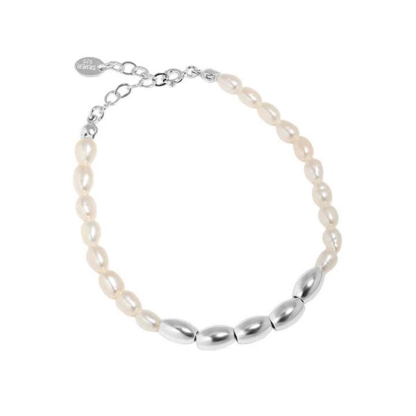 Factory Wholesale Summer Jewelry Bracelet 925 Sterling Silver Freshwater Pearl Splicing Beaded Bracelet Women Fine Jewelry