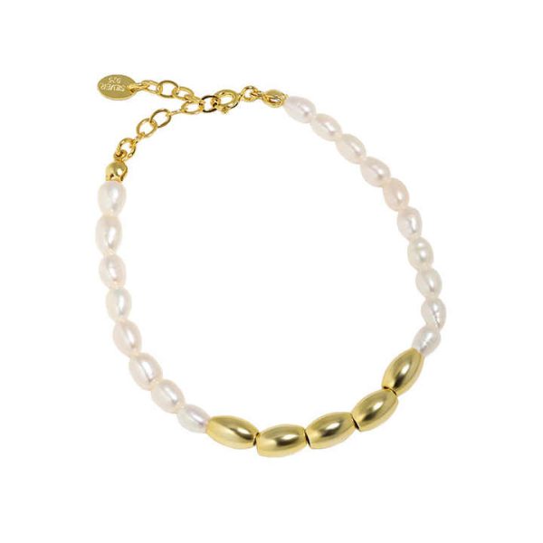 Factory Wholesale Summer Jewelry Bracelet 925 Sterling Silver Freshwater Pearl Splicing Beaded Bracelet Women Fine Jewelry